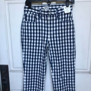 J Crew gingham vintage straight jeans